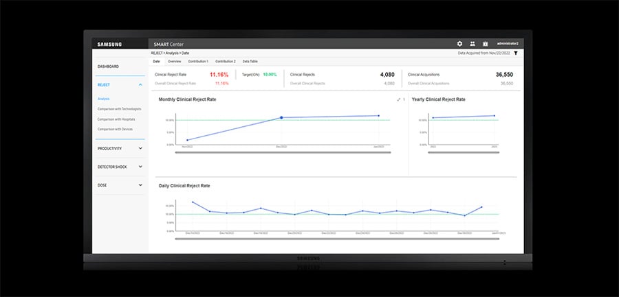 Reject Analysis Database Smart Center Radiography Platform | Samsung Healthcare